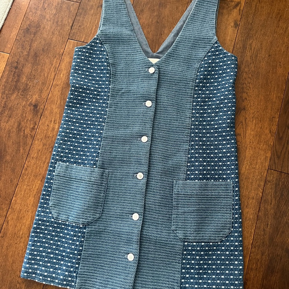 Favorite Daughter Blue Textured Mini Dress